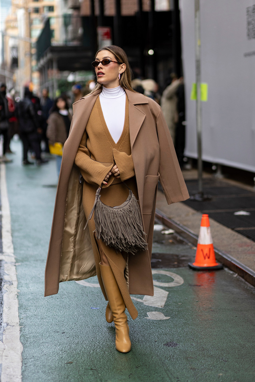 Camel Knit Dress and Coat Ensemble for Sophisticated Warmth Camel Knit Dress and Coat Ensemble for Sophisticated Warmth — Warm Winter Outfits 2027
