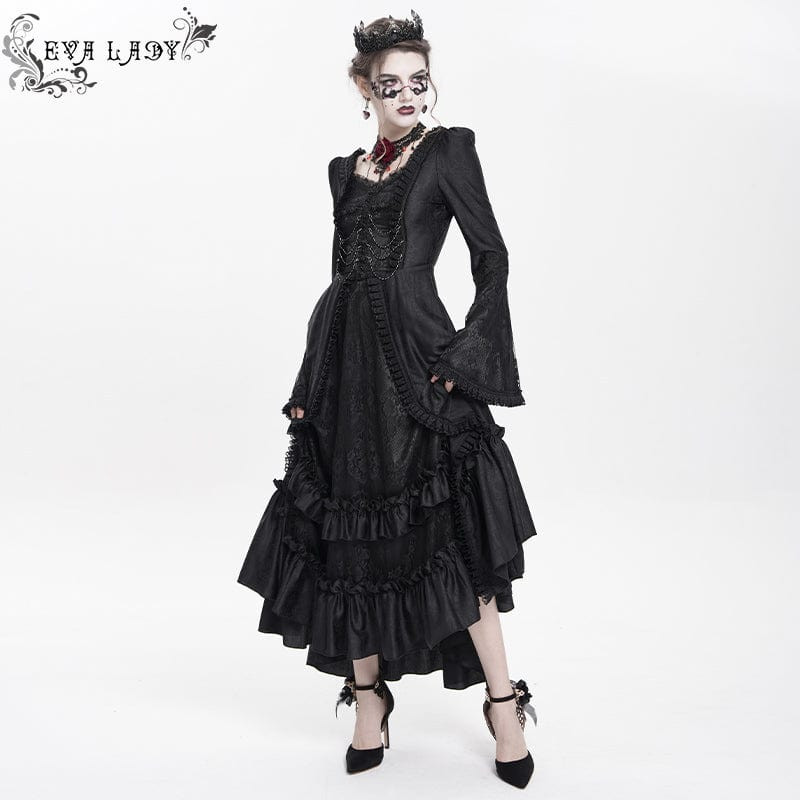 Formal Gothic Glamour: Ornate Dress with Crown and Choker Gothic Romantic Outfits 2027