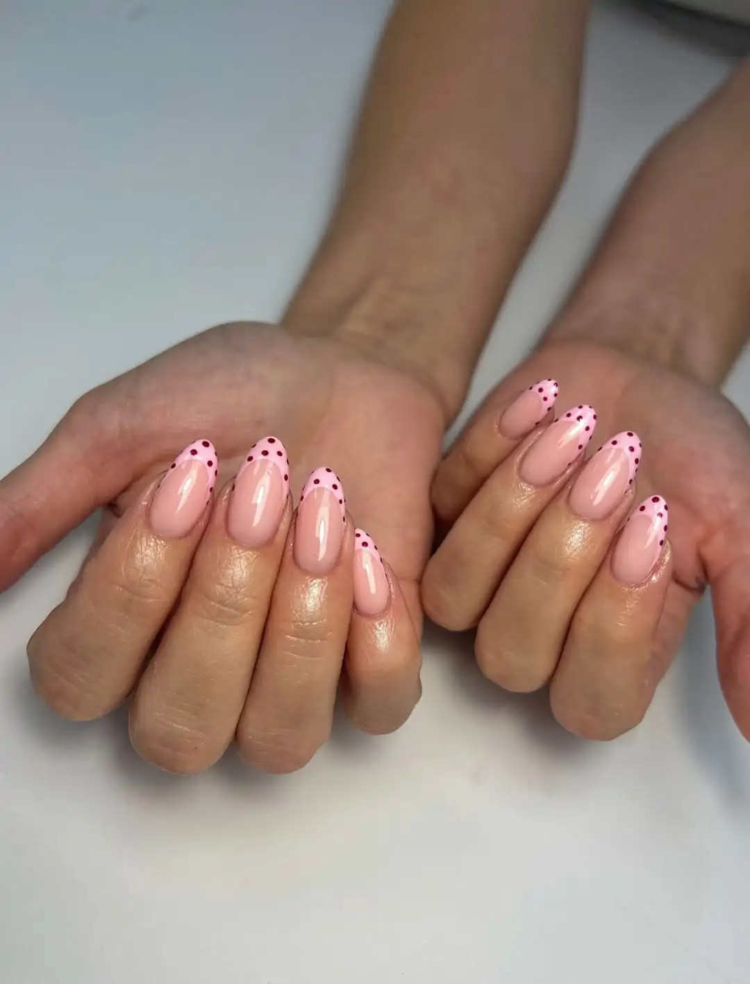 Playful Pink Polka Dot French Playful Pink Polka Dot French — Pink Nails 2027