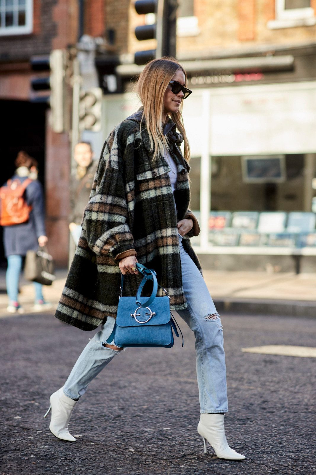 Oversized Plaid Coat with Ripped Jeans Oversized Plaid Coat with Ripped Jeans — London Outfits 2027