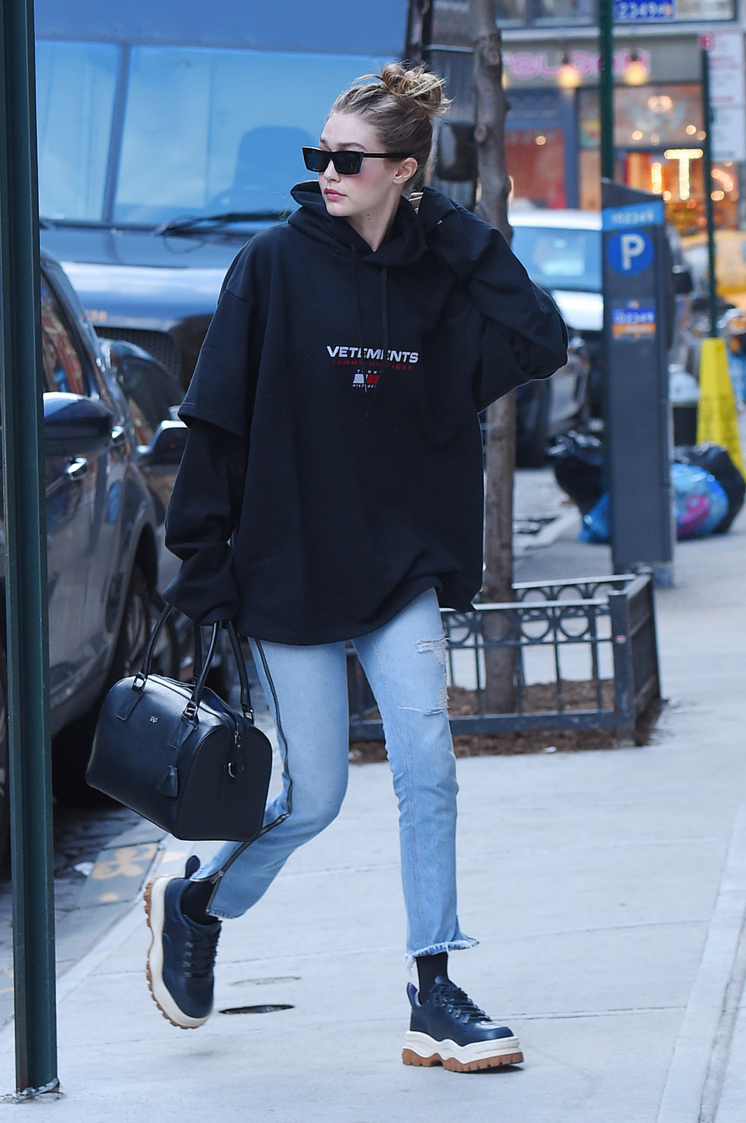 Grey Marl V-Neck Sweater with Leather Shorts Grey Marl V-Neck Sweater with Leather Shorts — Oversized Sweater Outfits 2027