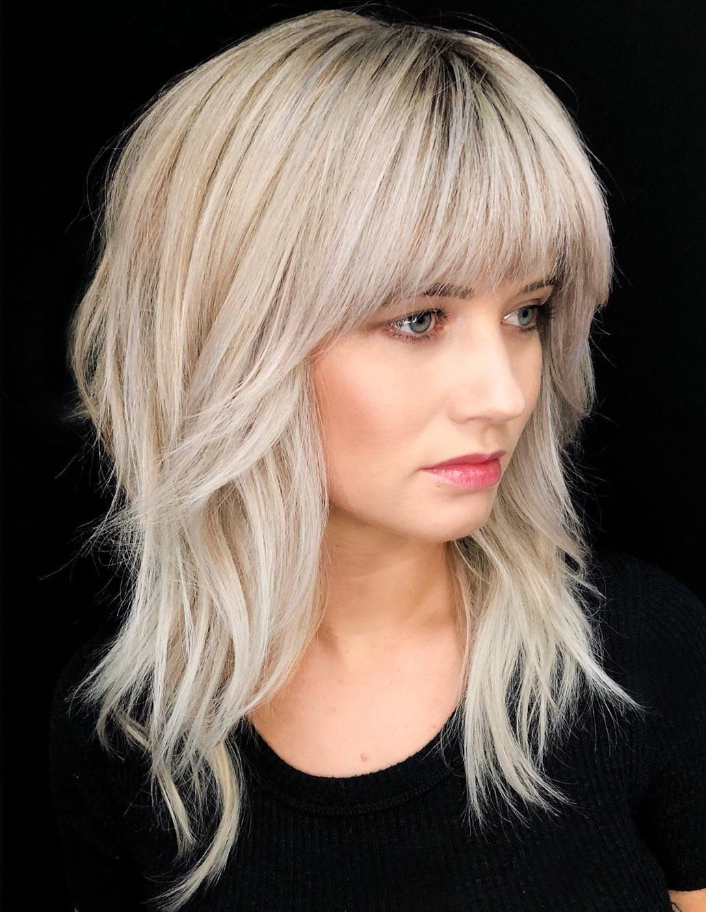 Shag Layers Collarbone Ash Blonde Shag Blowout Shag Layers Collarbone Ash Blonde Shag Blowout — Medium Haircuts 2027
