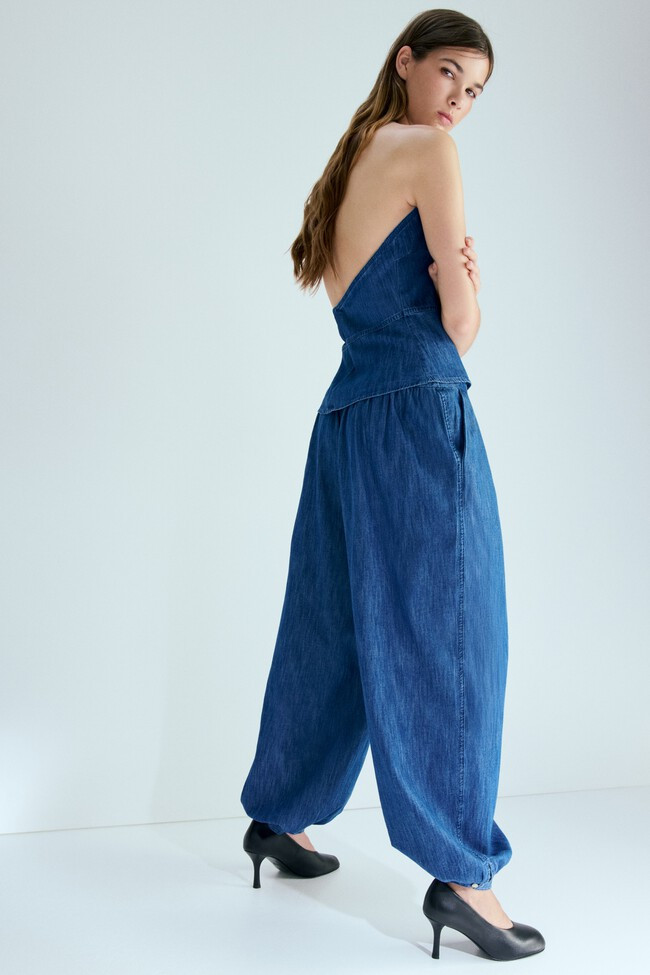 Cobalt Blue Denim Set for Casual Chic with Wide-Leg Silhouette Cobalt Blue Denim Set for Casual Chic with Wide-Leg Silhouette — Cobalt Blue Outfits 2027