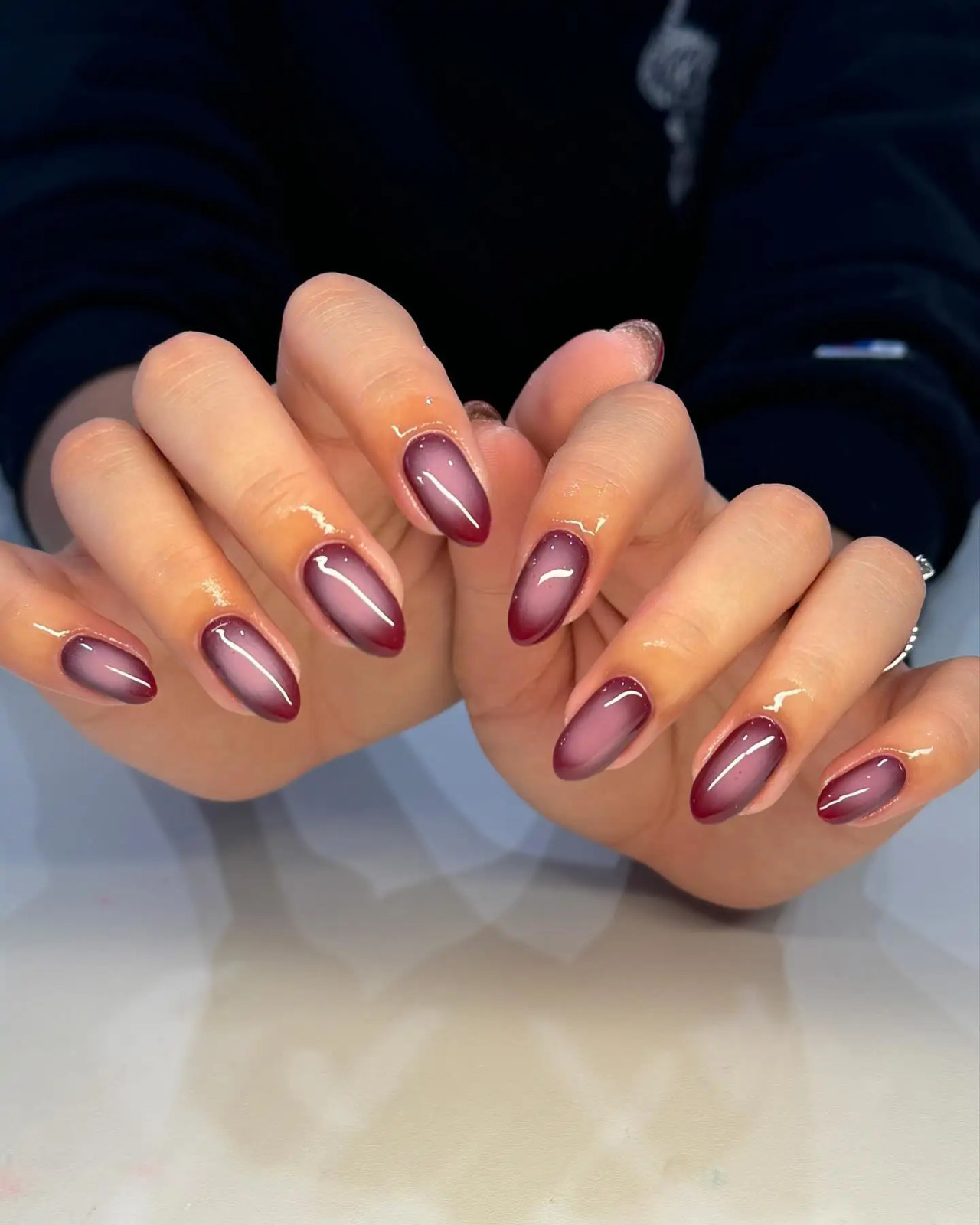 Deep Berry Red Jelly Aura Nails — Aura Nails 2027