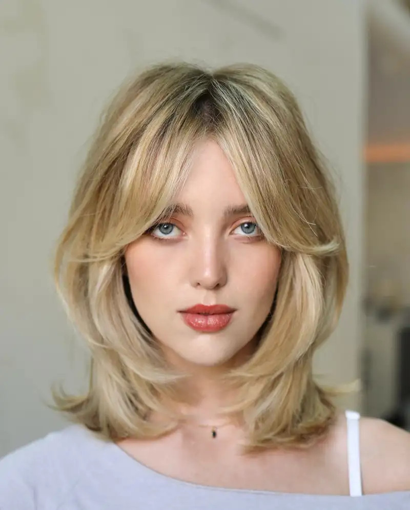 Wavy Bob With Outward Curls Wavy Bob With Outward Curls — Bangs 2027 for Square Face
