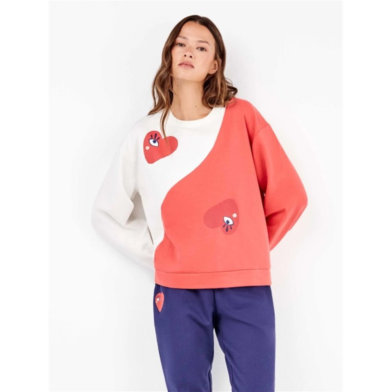 Color-Block Sweatshirt with Abstract Heart Graphics Color-Block Sweatshirt with Abstract Heart Graphics — Heart Outfits 2027