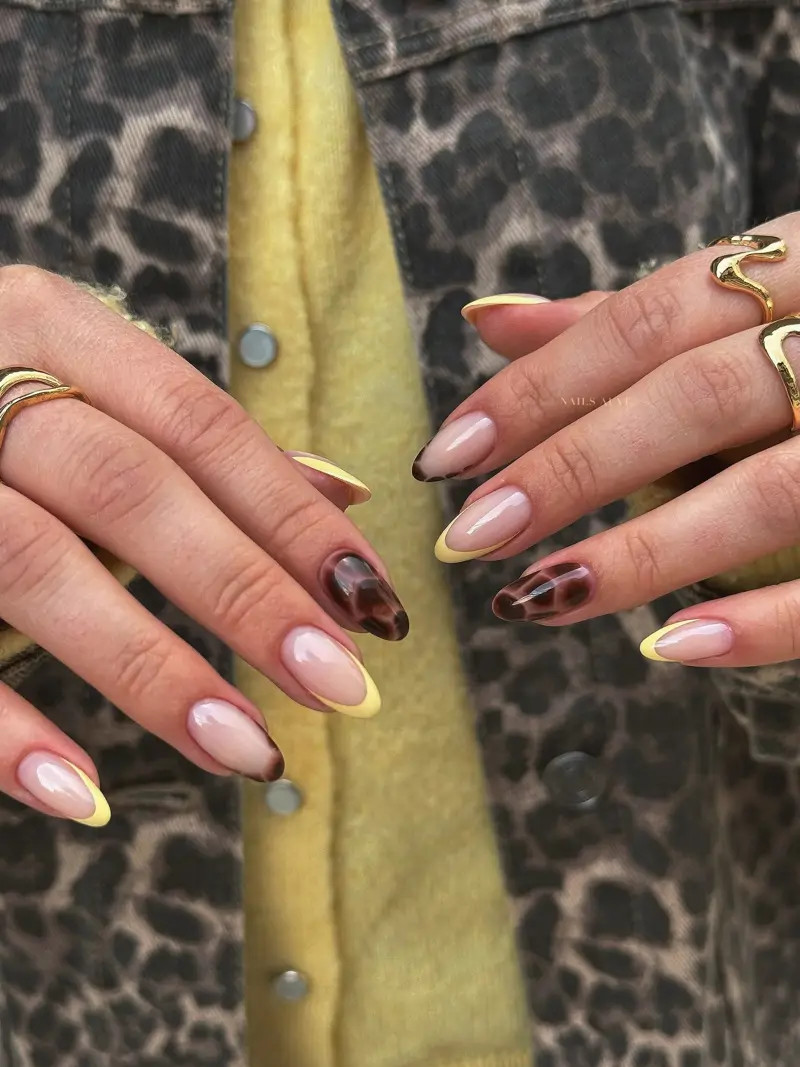 Nude to Rosy Brown Ombre Shimmer — Prom Almond Nails 2027