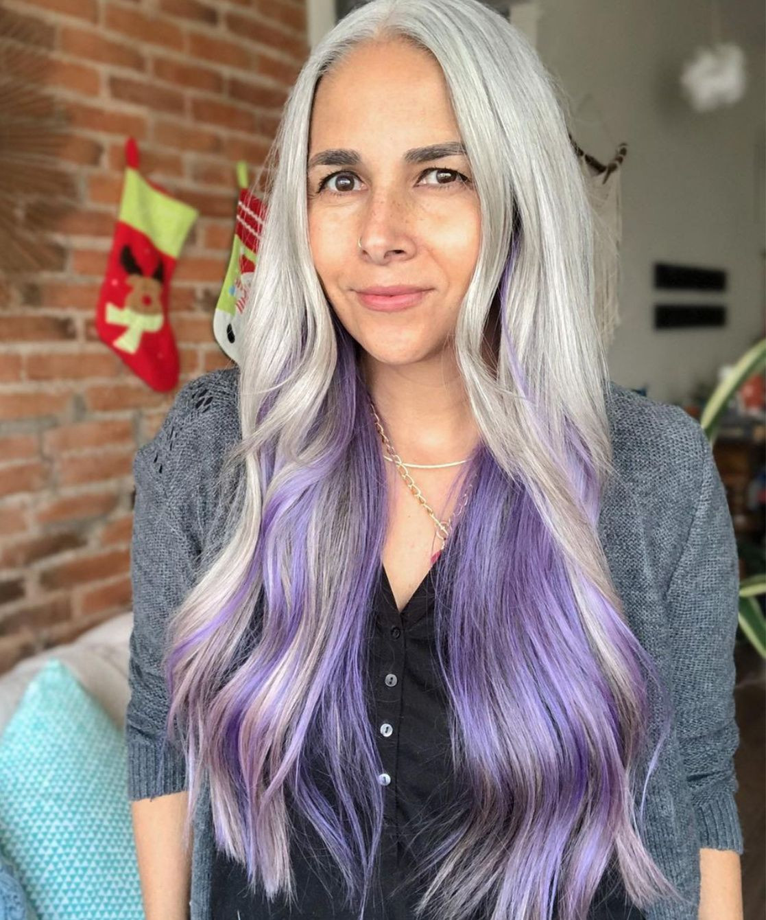 Natural Grey To Vibrant Purple Ends Natural Grey To Vibrant Purple Ends — Lavender Hair 2027