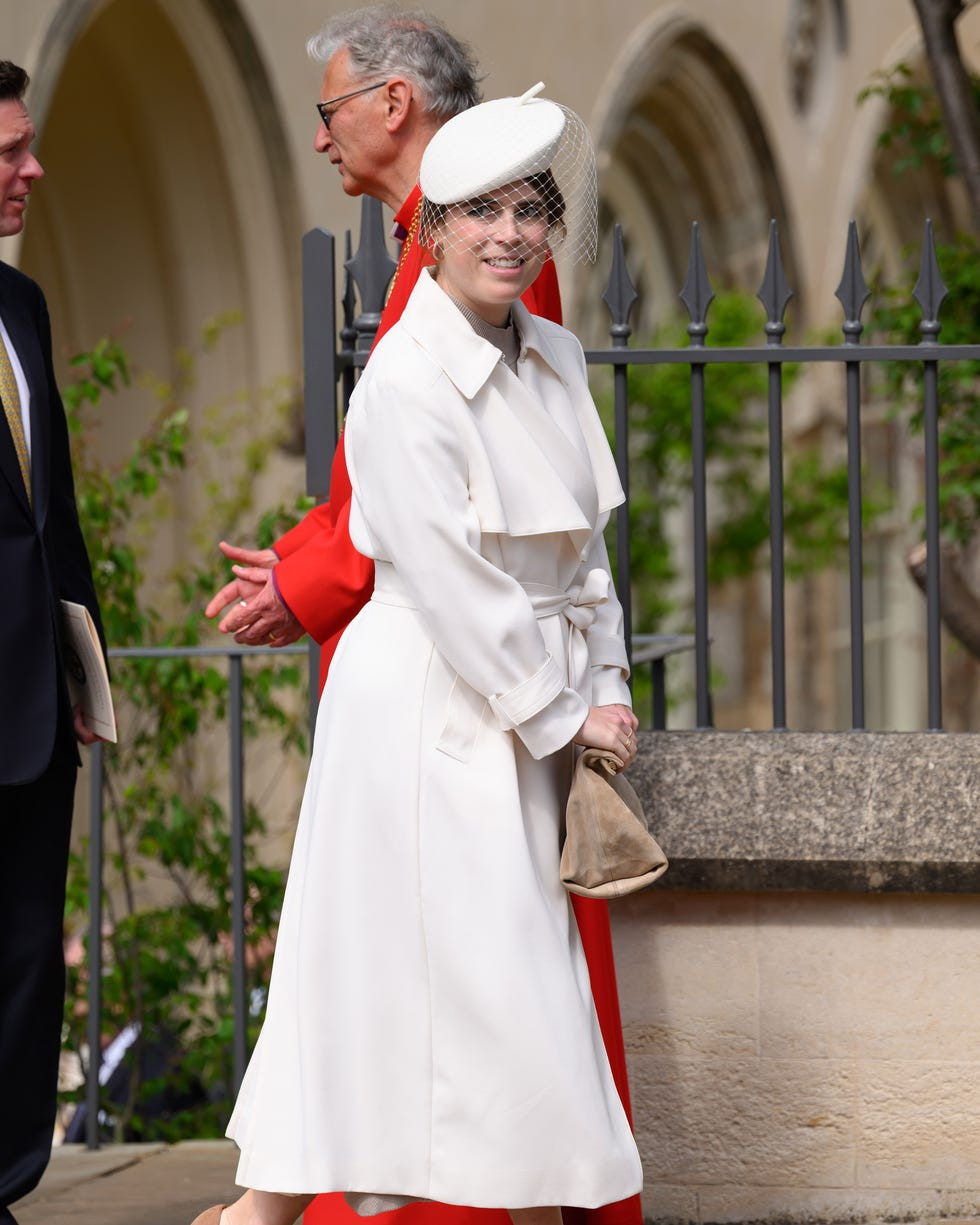 White Belted Coat Dress with Netted Hat White Belted Coat Dress with Netted Hat — Easter Church Outfits 2027