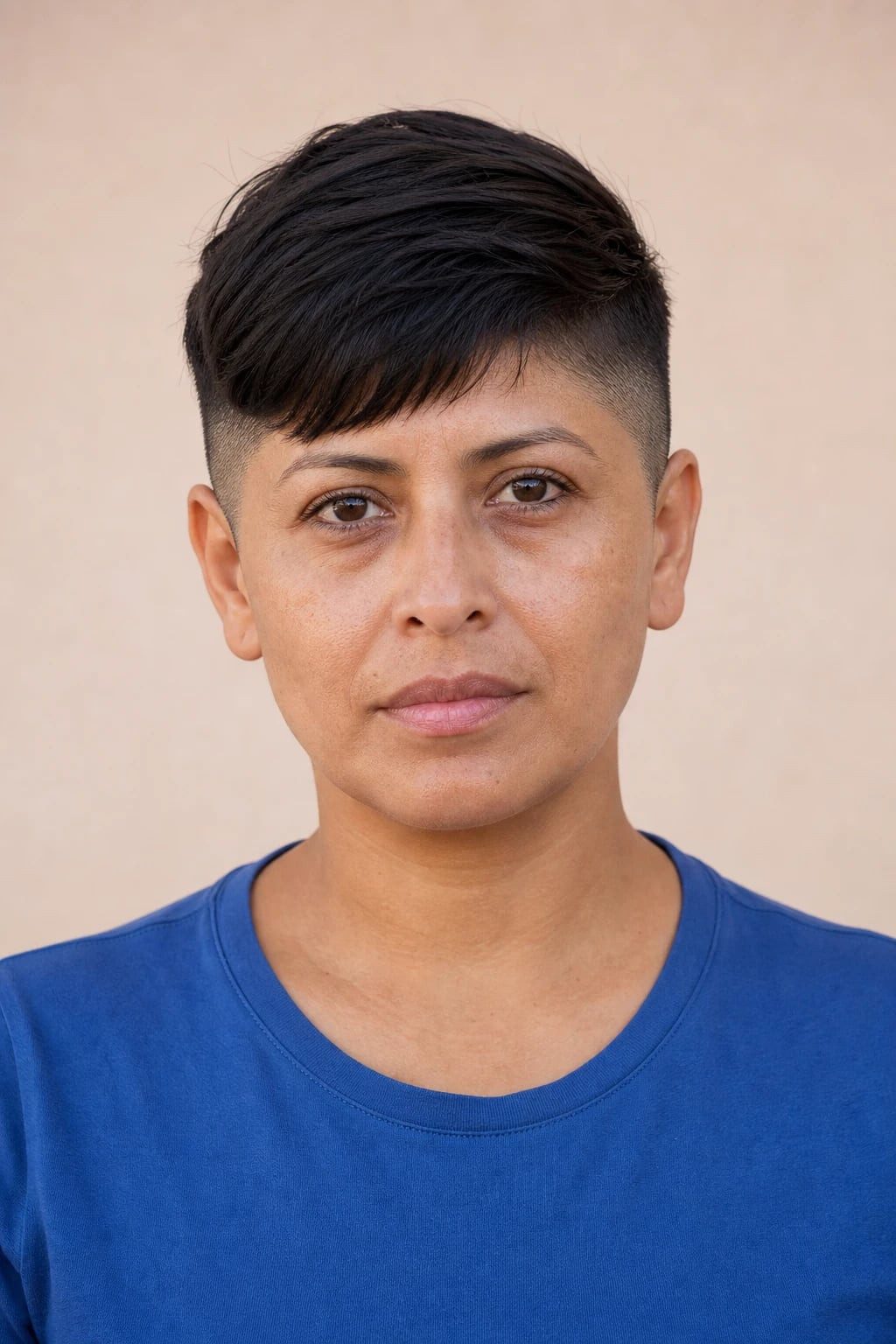 Chin Length Side Swept Dark Crop Chin Length Side Swept Dark Crop — Undercut Pixie 2027