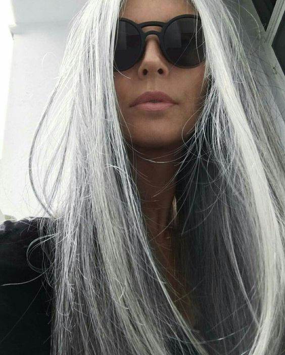 Silver Gray With Dark Roots Visual Idea — Gray Hair Color 2027