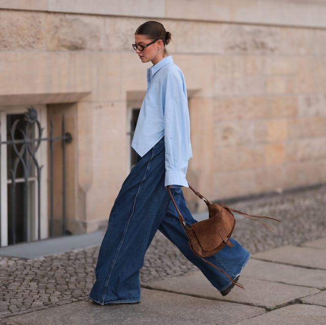 Oversized Denim: Light Blue Shirt and Wide-Leg Jeans — Spring Capsule Wardrobe 2027