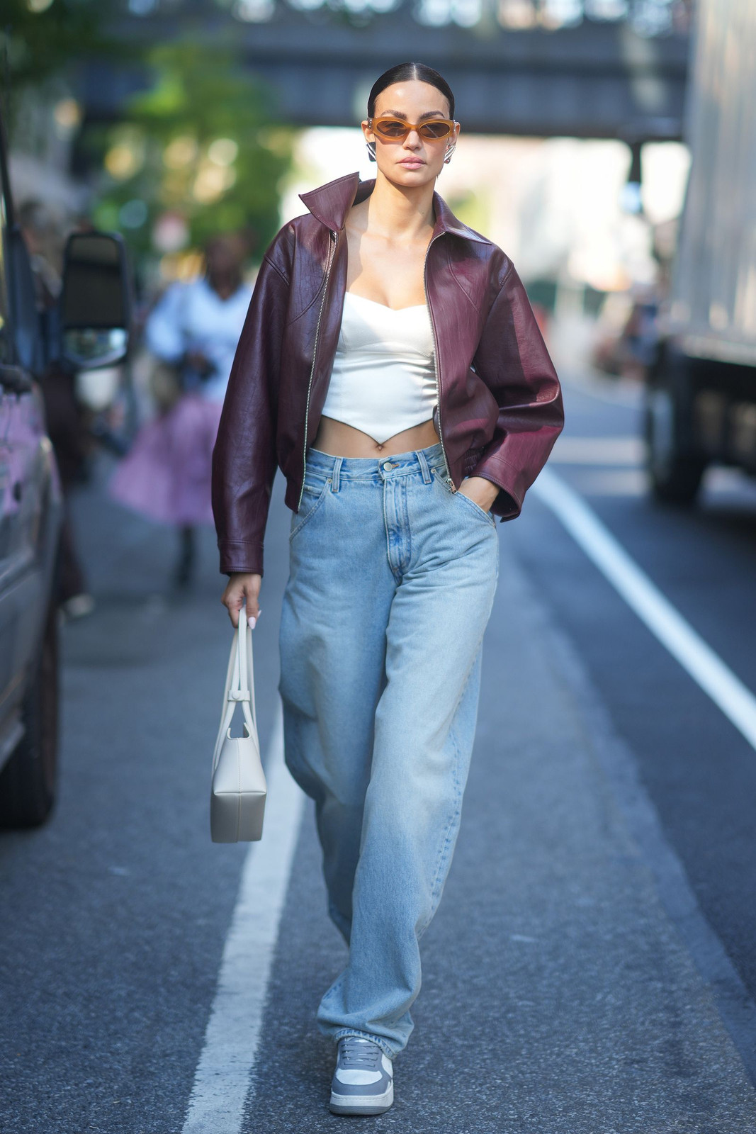 Sneakers Outfit Idea Sneakers Outfit Idea — Fall Leather Jacket Outfits 2026