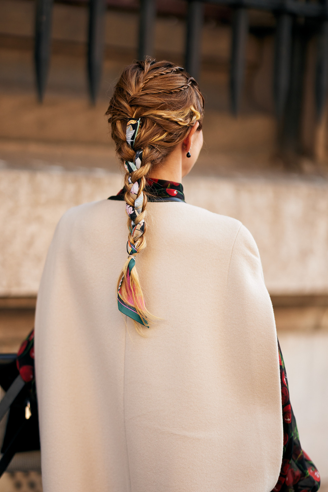 Wavy Braid with Colorful Scarf — Ribbon Hairstyles 2027