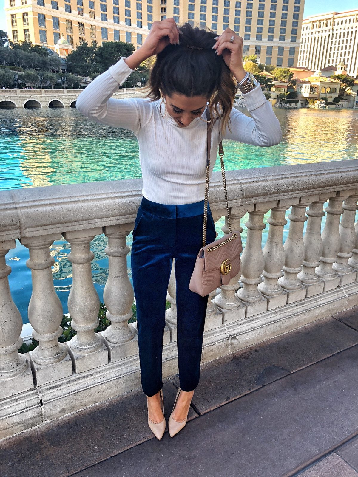 Nude Pointed-Toe Heels Outfit Idea — Las Vegas Outfits 2027