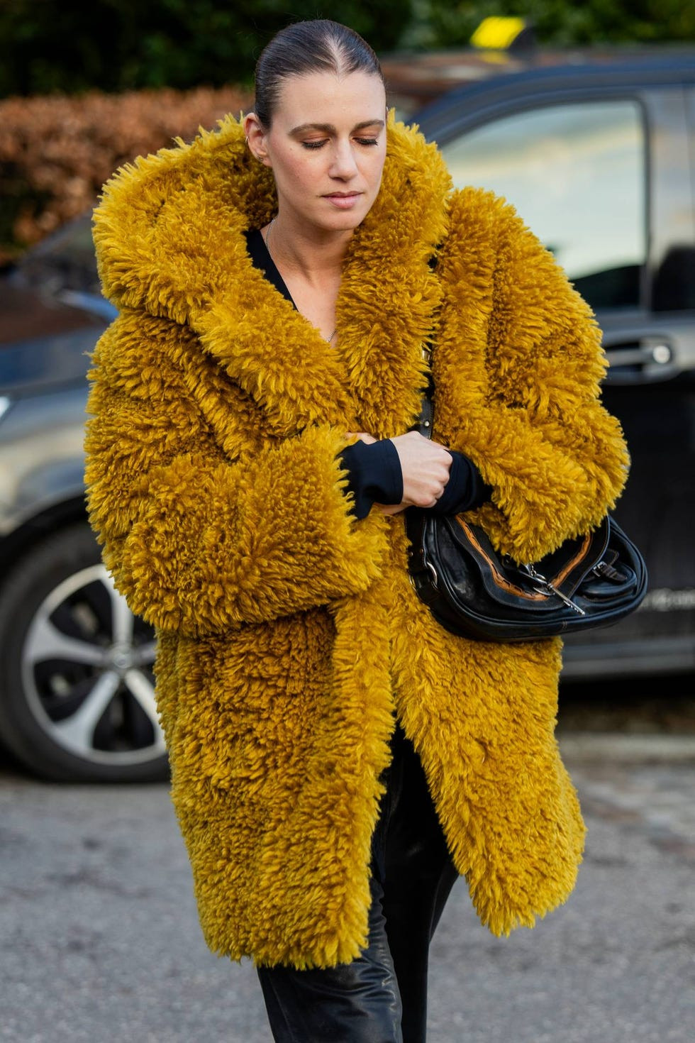 Vibrant Yellow Teddy Bear Faux Fur Coat Statement Vibrant Yellow Teddy Bear Faux Fur Coat Statement — Faux Fur Outfits 2027