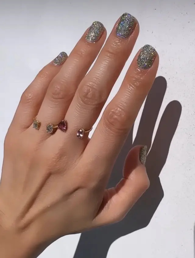 Dense Glitter Holographic Visual Idea — Girls Night Nails 2027