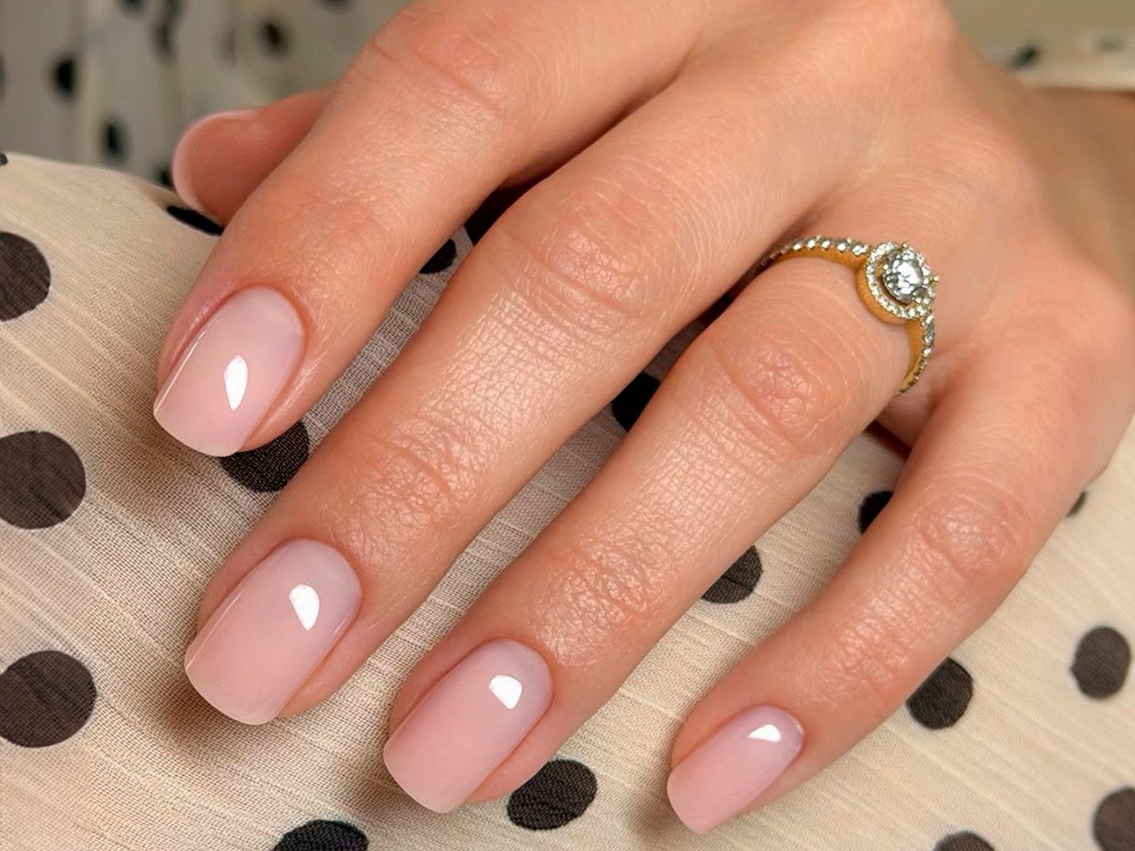 Classic Pale Pink Nude Short Rounded Square Classic Pale Pink Nude Short Rounded Square — Nude Wedding Nails 2027