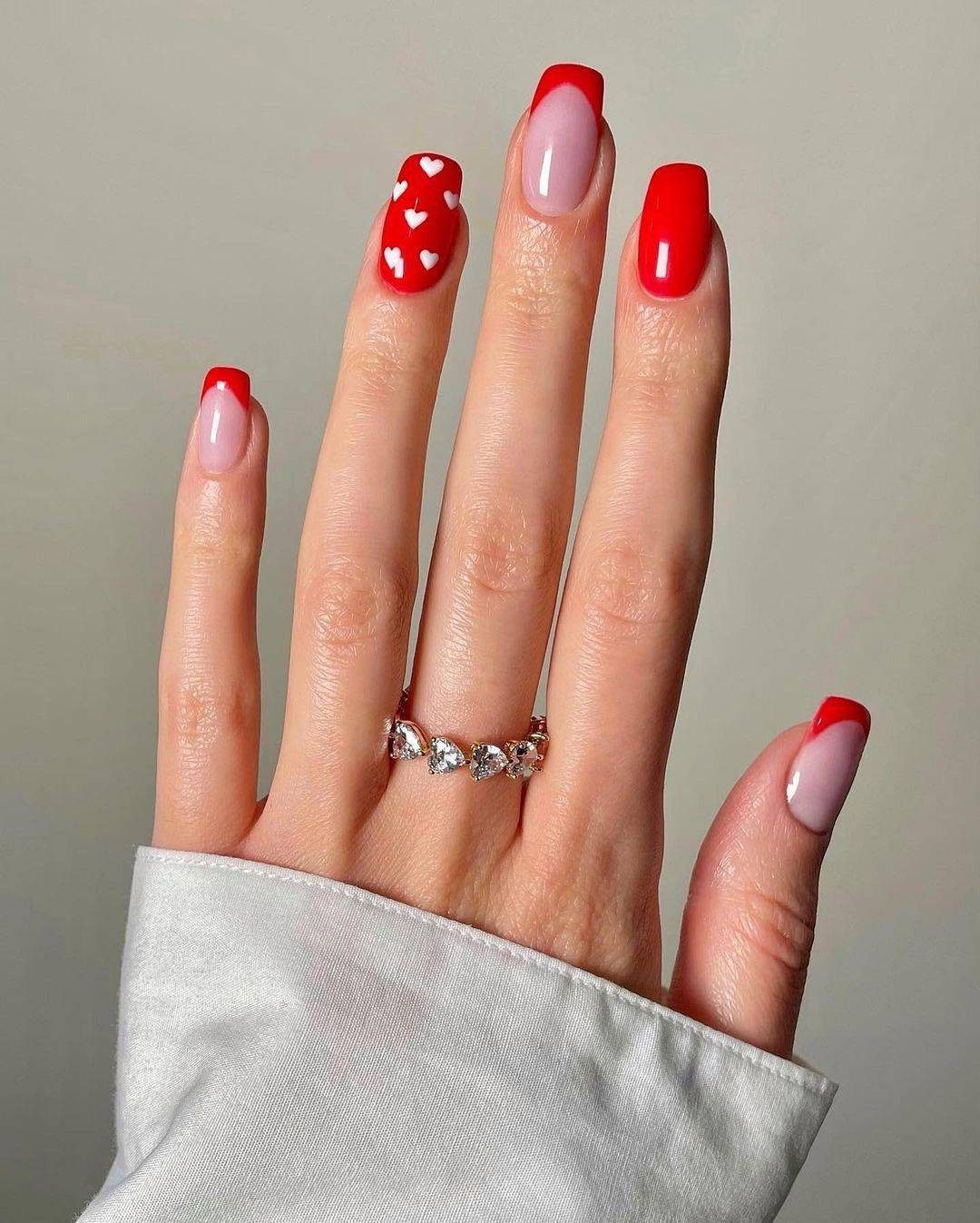 A Single Red Heart On The Accent Nail Visual Idea A Single Red Heart On The Accent Nail Visual Idea — Heart Nails 2027