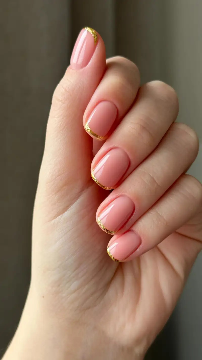 Gold Foil Accents On Some Nails Visual Idea Gold Foil Accents On Some Nails Visual Idea — Short Winter Nails 2027