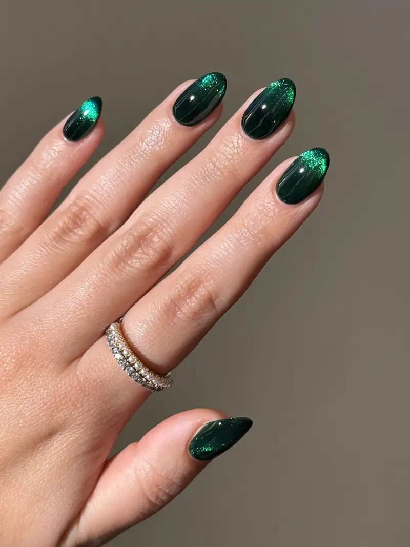 Shifting Green Magnetic Cat-Eye Shifting Green Magnetic Cat-Eye — Dark Nails 2027