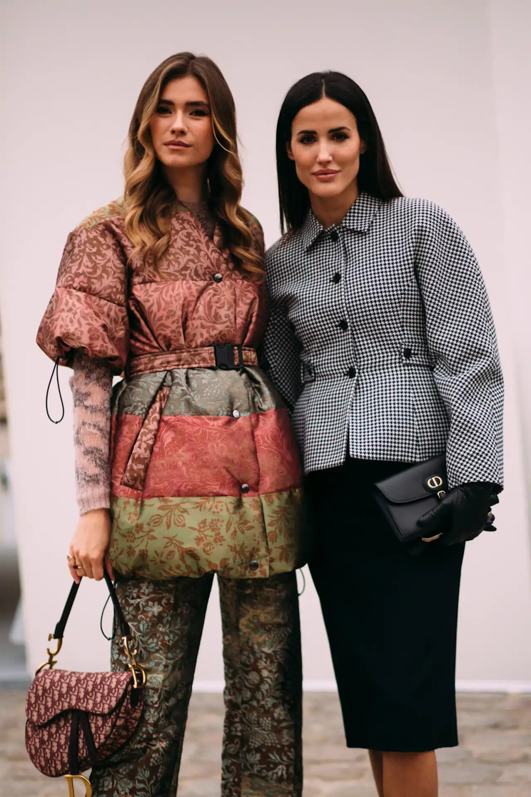 Patterned Puffer with Pencil Skirt and Gloves — Winter Outfits 2027 with Puffer