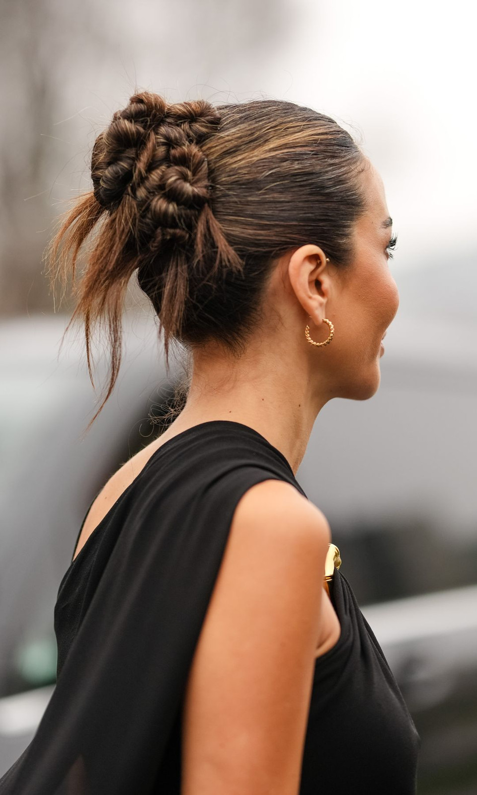 Dark Brown Braided Updo At The Nape — Easy Updos 2027
