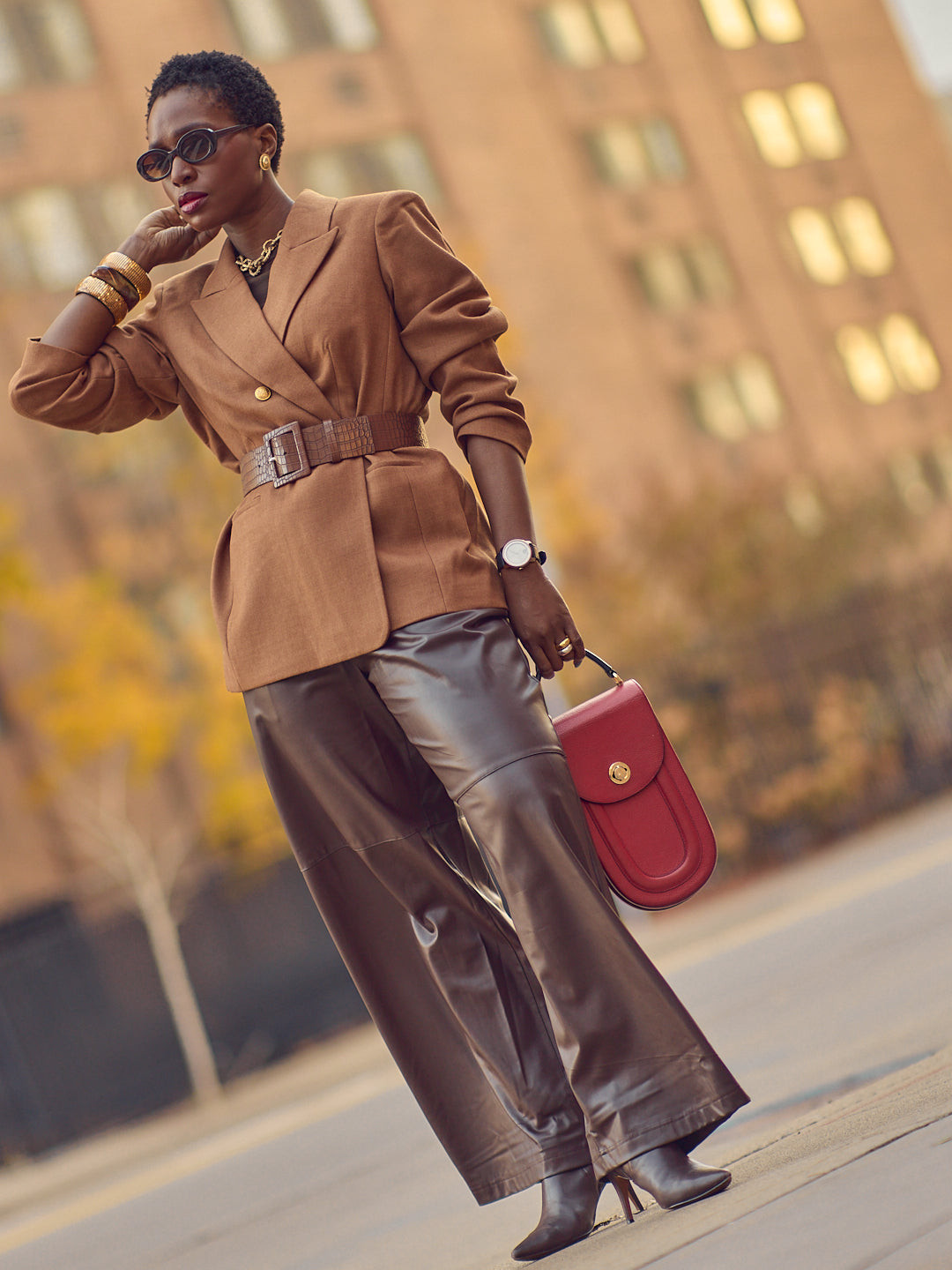 Chic Chocolate Brown Blazer with Wide-Leg Trousers Chic Chocolate Brown Blazer with Wide-Leg Trousers — Chocolate Brown Outfits 2027