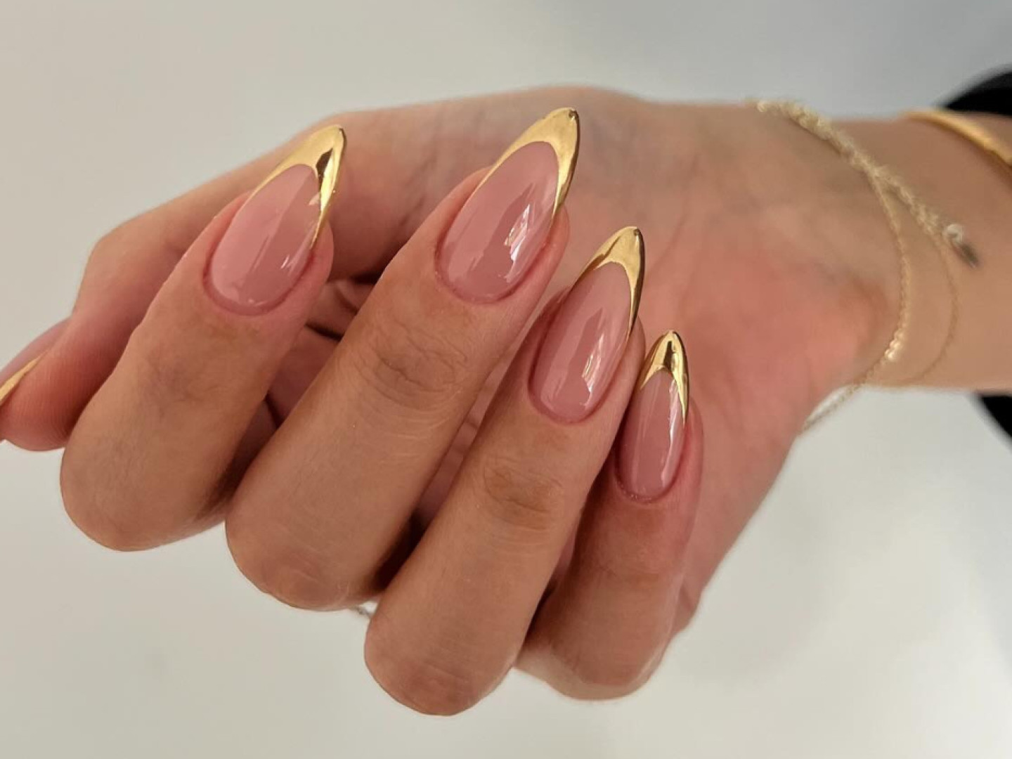 Gold Tip French Almonds Gold Tip French Almonds — Classy Simple Nail Designs 2027