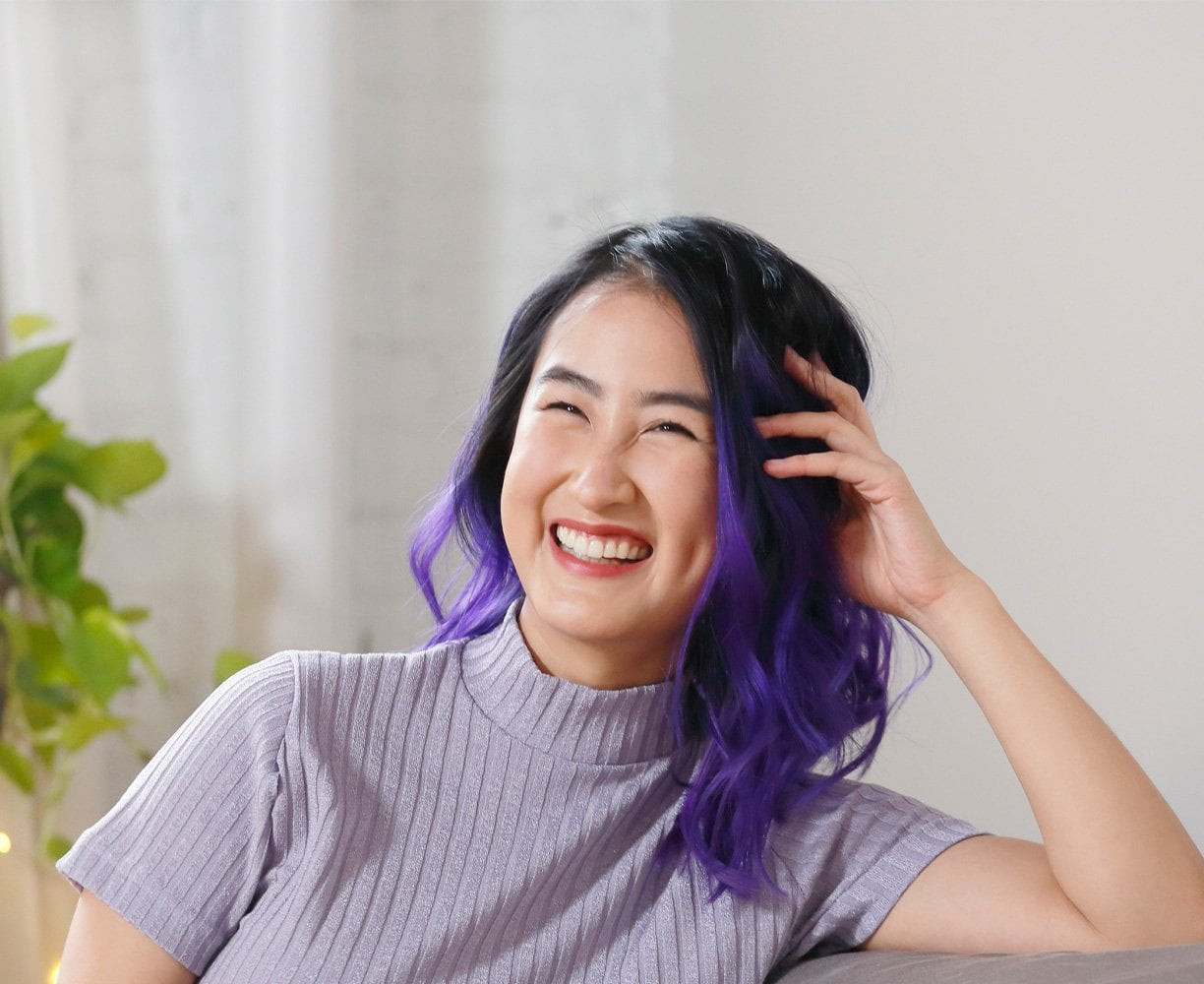 Collarbone Dark Base Bright Purple Ends Collarbone Dark Base Bright Purple Ends — Lavender Hair 2027