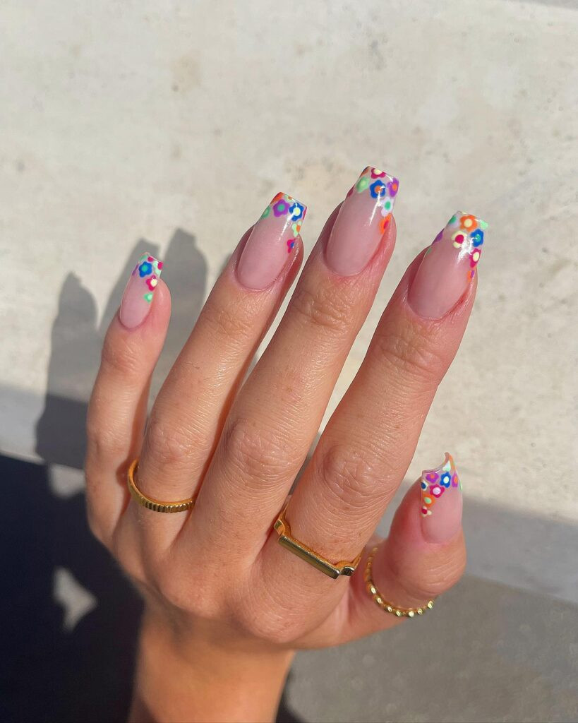 Floral French Tip Accents Floral French Tip Accents — Coachella Nails 2027
