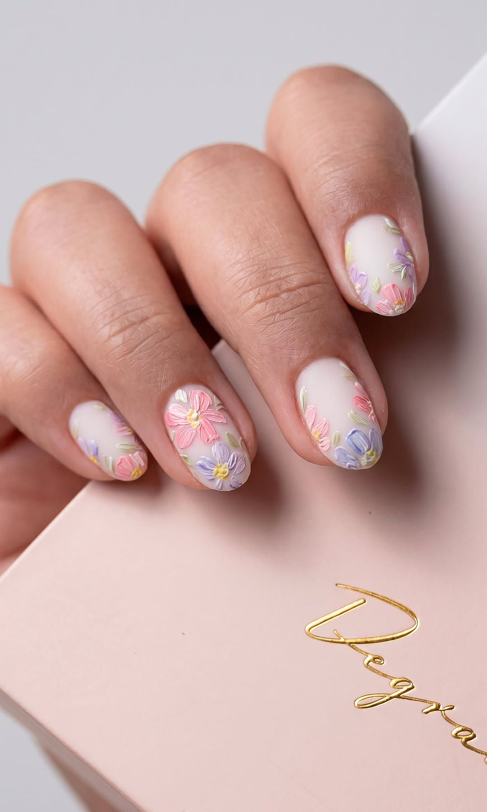 Soft Satin Pastel Raised Florals Soft Satin Pastel Raised Florals — Floral Acrylic Nails 2027