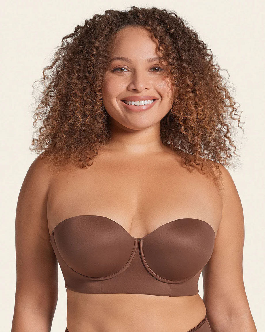 Minimalist Brown Strapless Tube Top Minimalist Brown Strapless Tube Top — Tube Top Outfits 2027