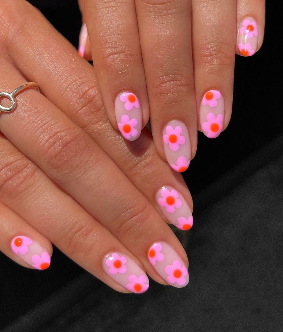 Sheer Pink Base Pink And Orange Accents Visual Idea Sheer Pink Base Pink And Orange Accents Visual Idea — Short Spring Nails 2027