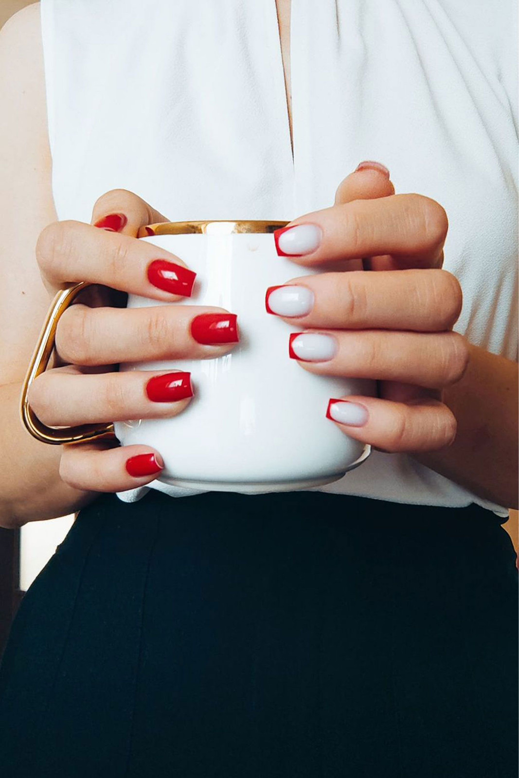 Red French Tips Visual Idea Red French Tips Visual Idea — Nails 2027 for Red Dress