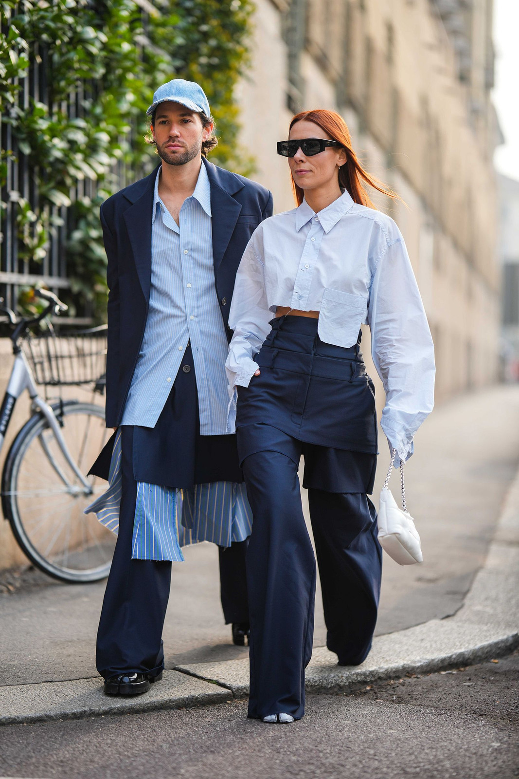 Monochromatic Navy and Light Blue Street Style Monochromatic Navy and Light Blue Street Style — Matching Couple Outfits 2027