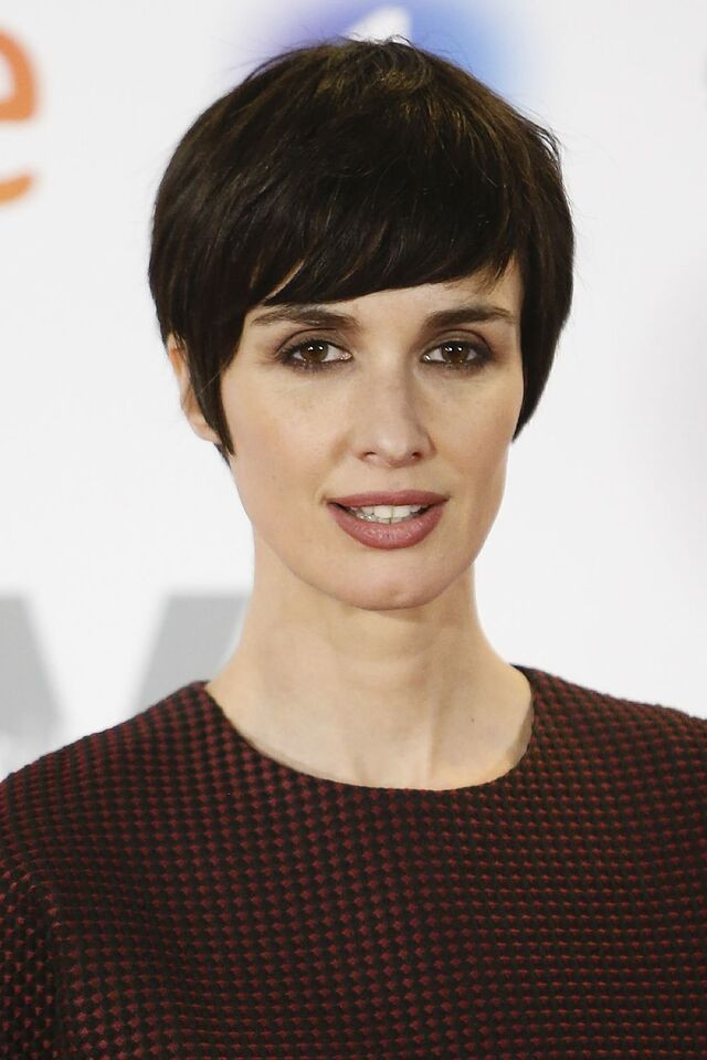 Smooth Side-Swept Bangs Dark Brown Pixie — Pixie 2027 for Oval Face