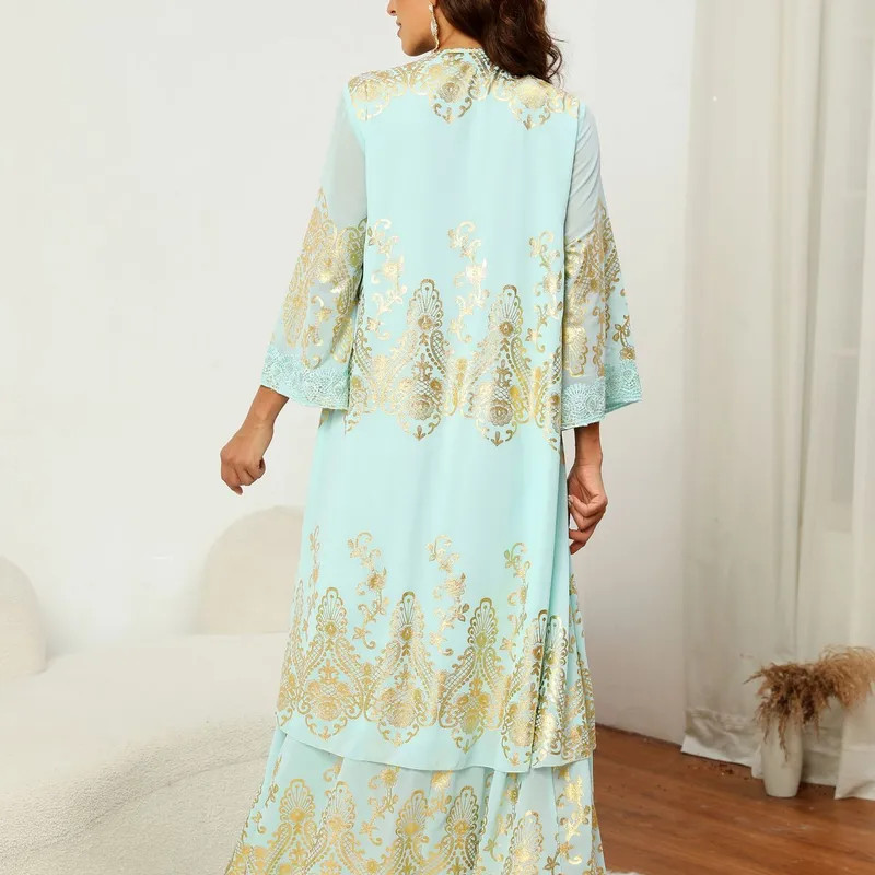 Sheer Kimono with Gold Print for Evening Glamour Dubai Outfits 2027