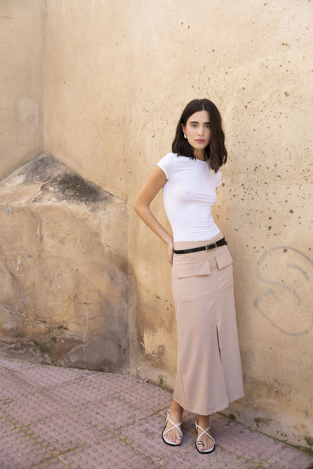 White Sandals Outfit Idea White Sandals Outfit Idea — Cargo Skirt Outfits 2027