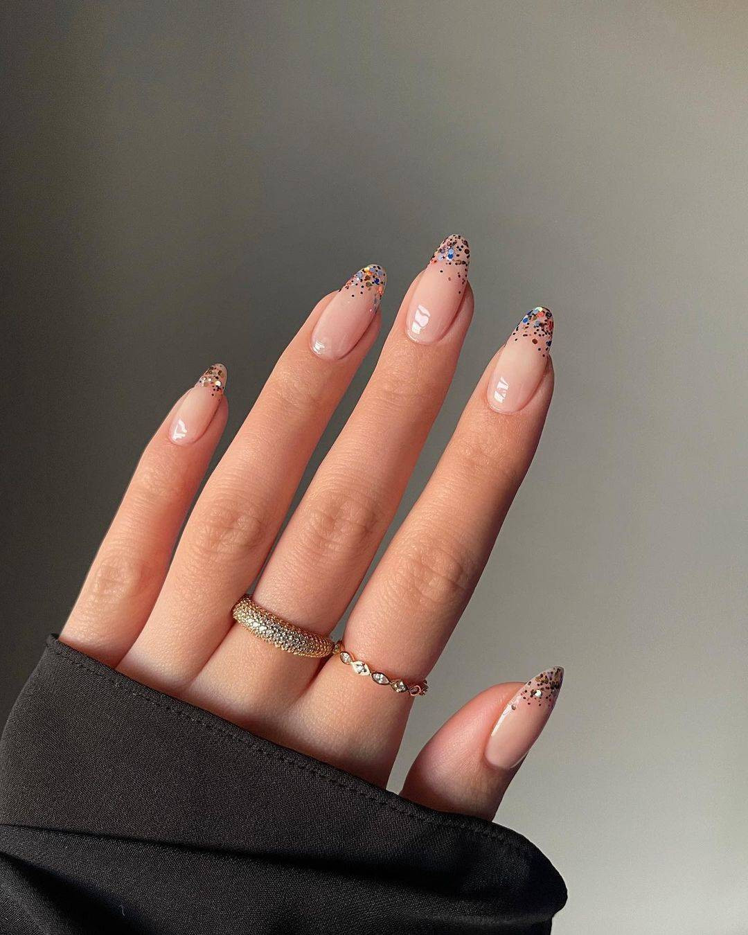 Fine Glitter On French Tips Visual Idea — Fall to Winter Nails 2026