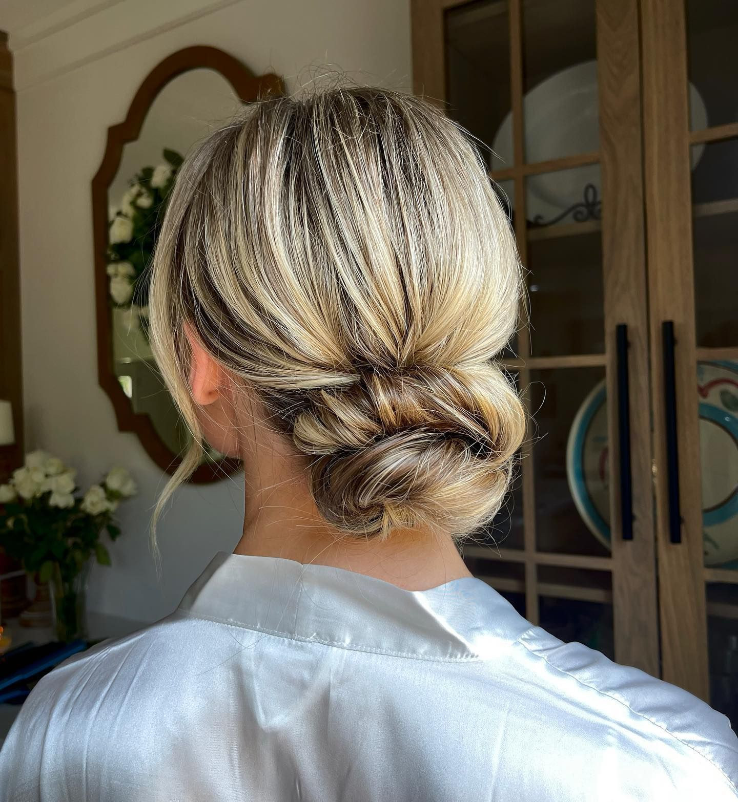 Side Part Low Twisted Blonde Bun — Easy Updos 2027