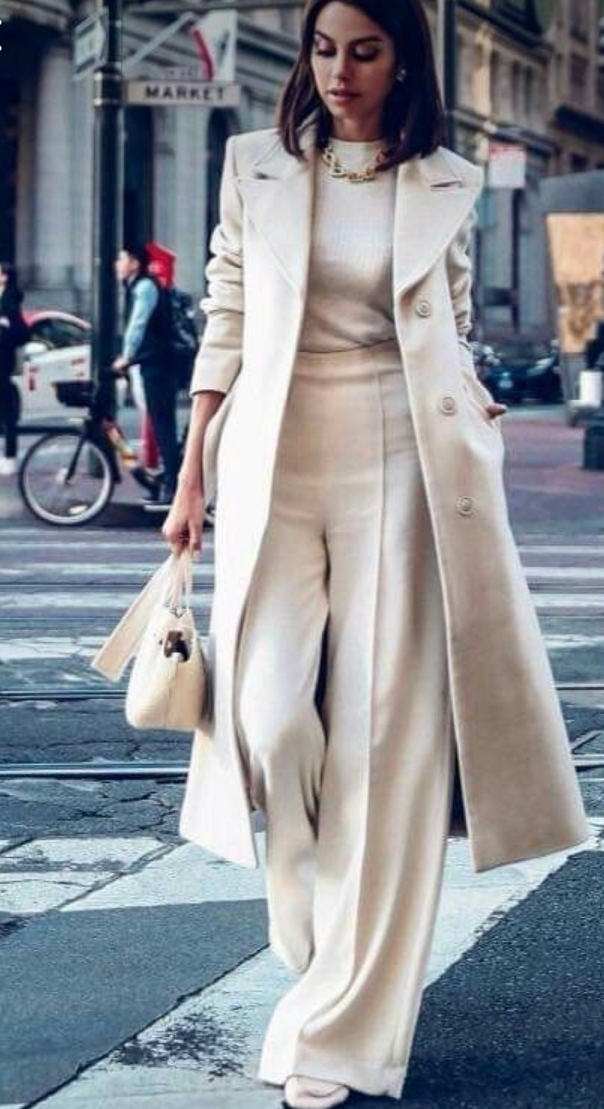 Monochromatic Cream: Flowing Wool Coat Ensemble — Nice Outfits 2027
