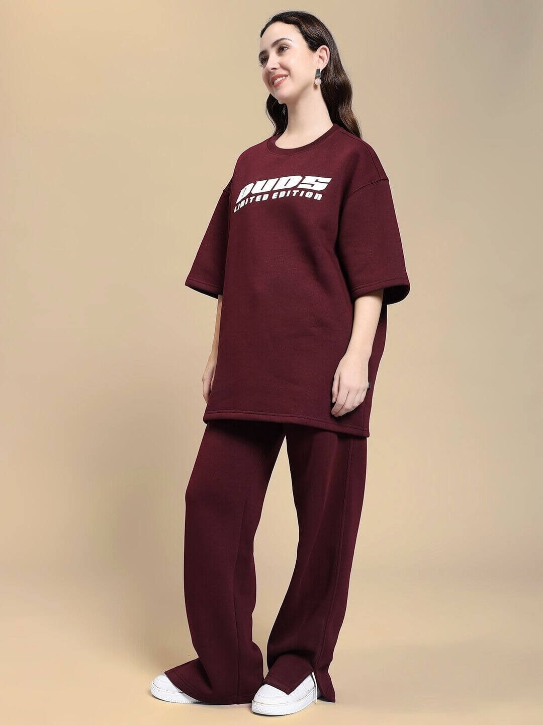 Cream Fleece Tracksuit with Brown Patch Detail Cream Fleece Tracksuit with Brown Patch Detail — Fleece Outfits 2027