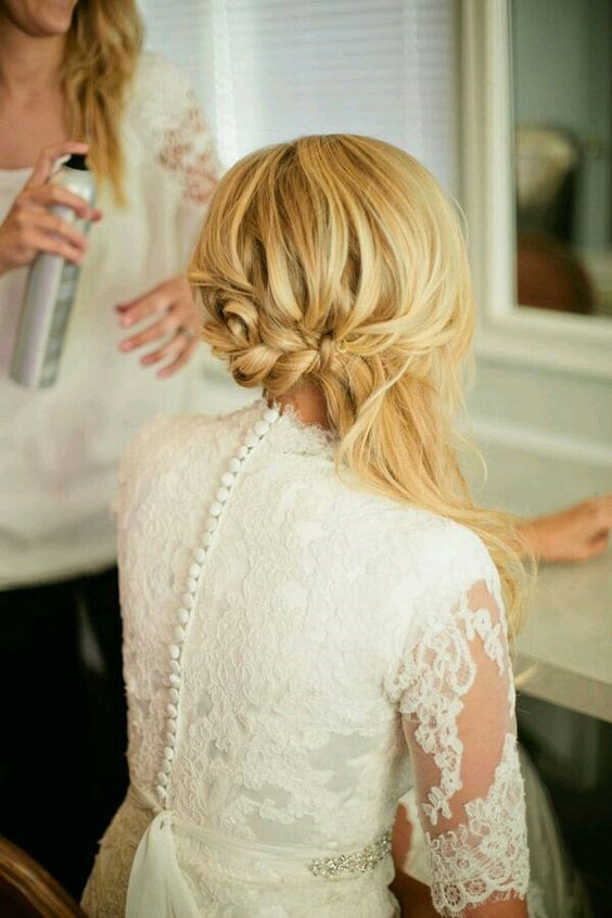 Braided Updo With Loose Strands Visual Idea Braided Updo With Loose Strands Visual Idea — Winter Wedding Hairstyles 2027