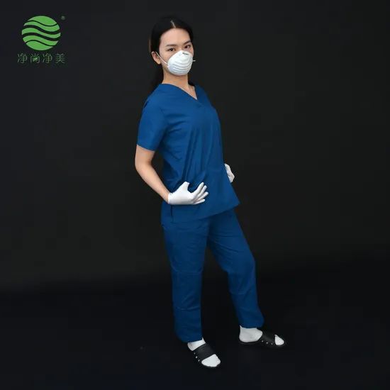 Dark Blue Scrubs with Gloves, Mask, and Slides — Nurse Outfits 2027