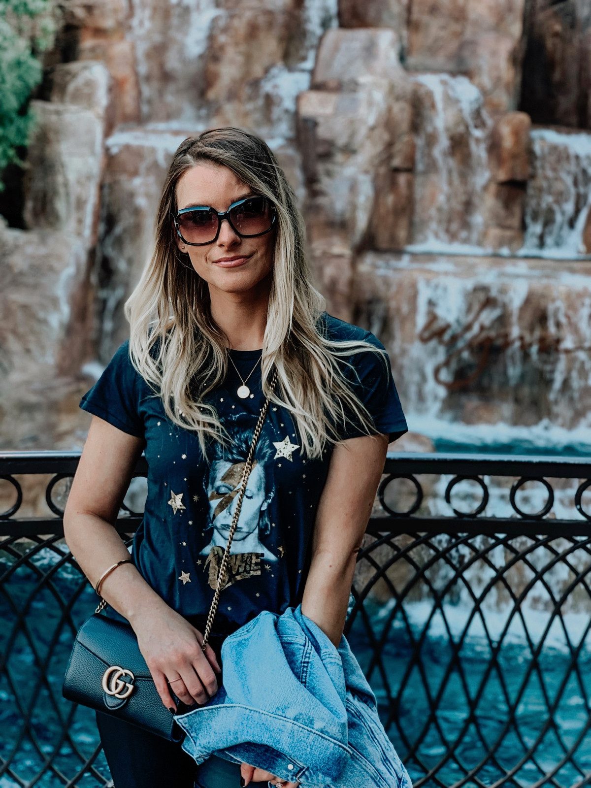Graphic Tee and Denim Jacket for Casual Vegas Sightseeing — Las Vegas Outfits 2027