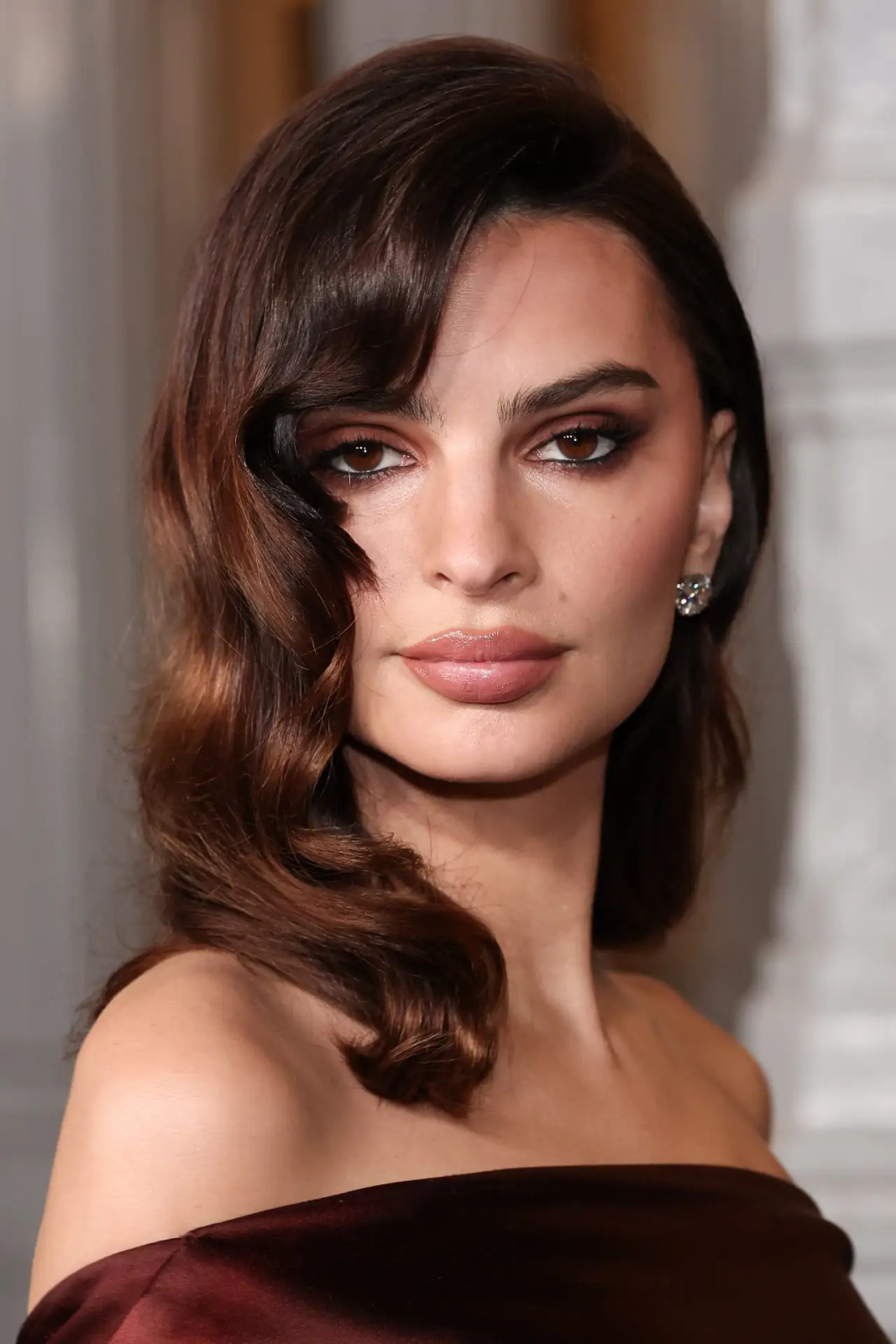 Dark Brown Waves With Wispy Bangs Dark Brown Waves With Wispy Bangs — Bangs 2027 for Square Face