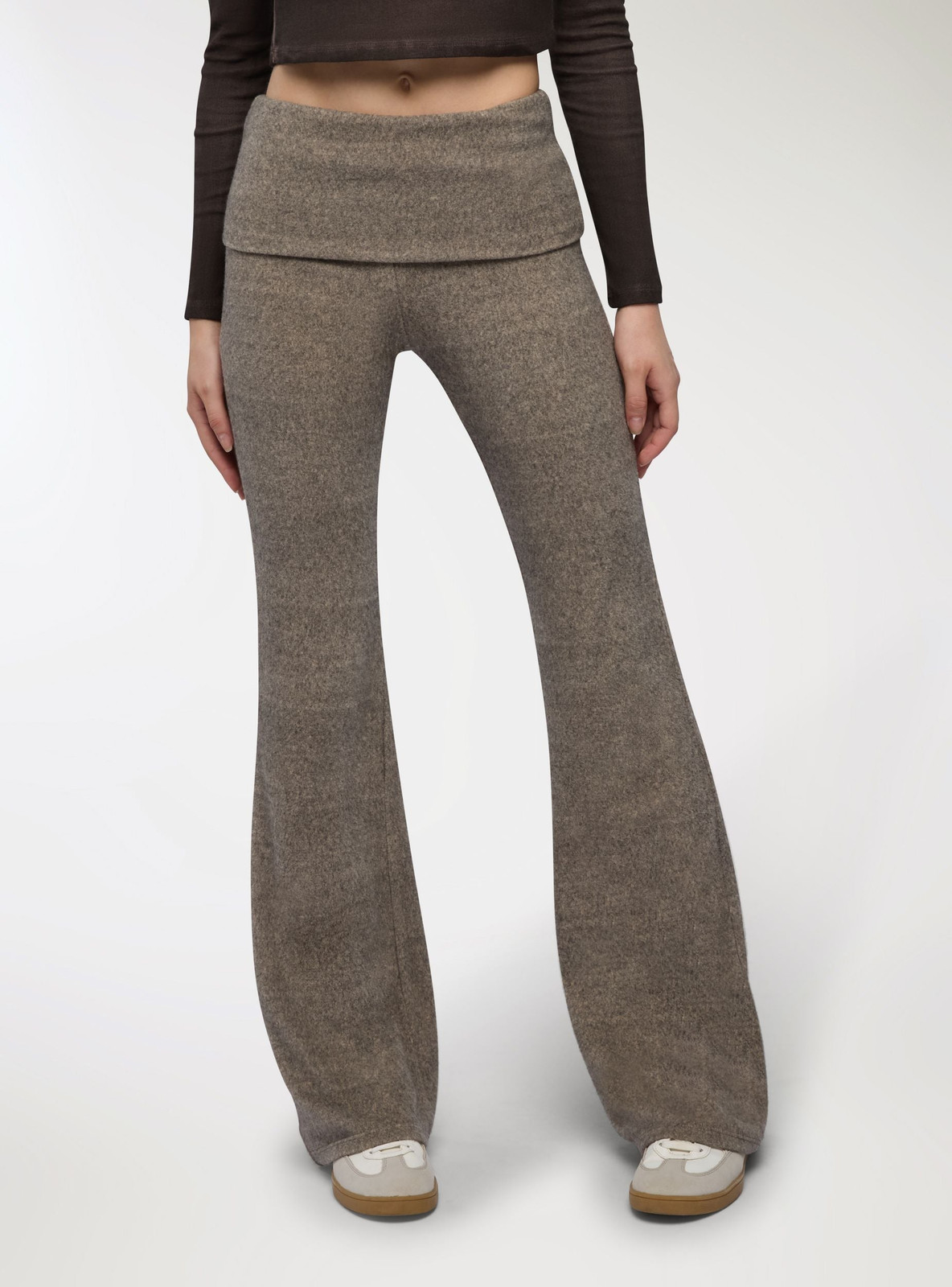 Polished Casual: Black Flare Trousers with Blazer and Tote Bag Polished Casual: Black Flare Trousers with Blazer and Tote Bag — Flare Leggings Outfits 2027