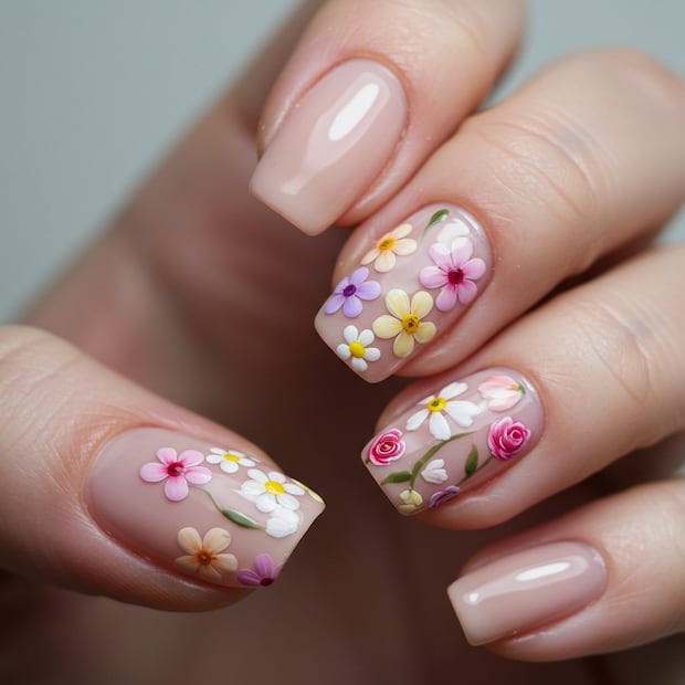 3D Floral Motifs On Accent Nails Visual Idea 3D Floral Motifs On Accent Nails Visual Idea — Mom Nails 2027