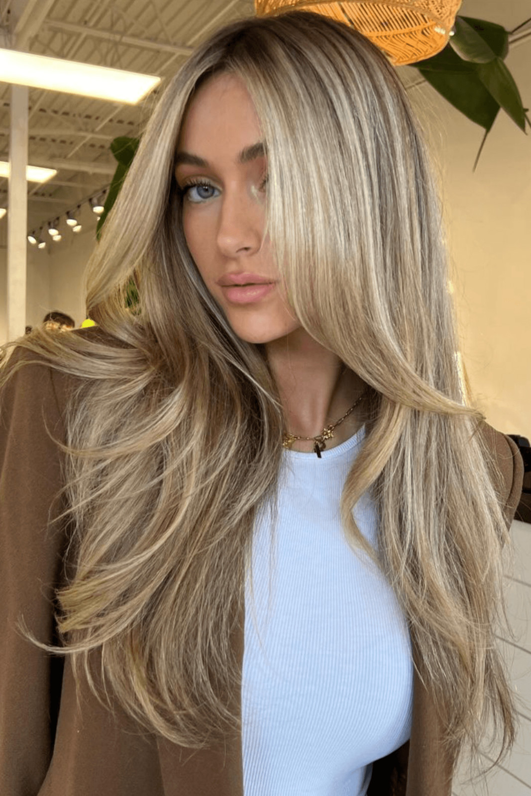 Seamless Balayage Curtain Fringe Waves — Beige Blonde Hair 2027